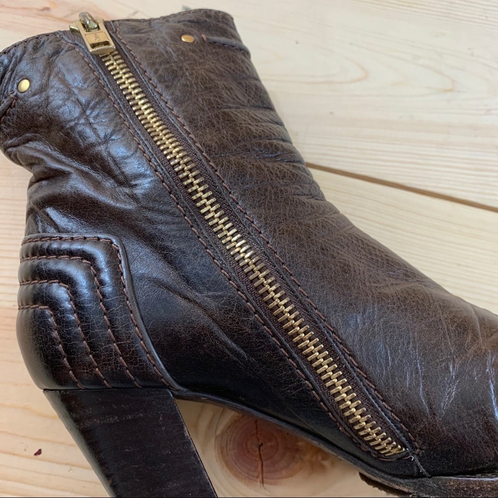 Chloe dark brown leather heeled ankle boots 39 - Picture 7 of 16
